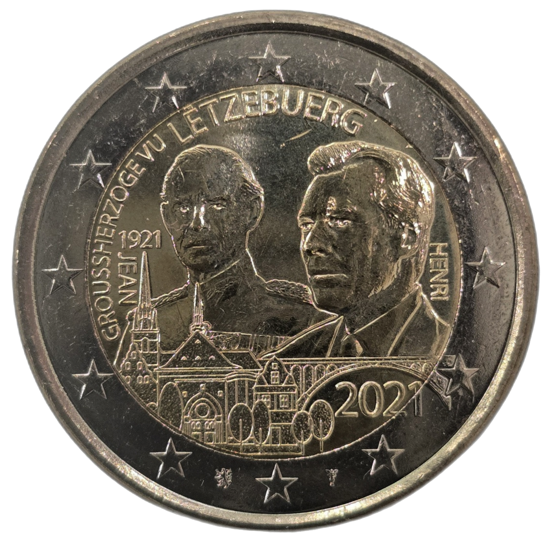 2 euros conmemorativa Centenario del nacimiento del Gran Duque Jean - normal